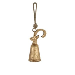Zlatý kovový zvonek Kozoroh 16 cm - 6*6*16cm CIBGS16 obraz
