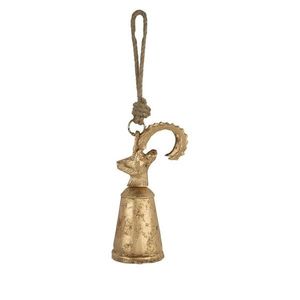 Zlatý kovový zvonek Kozoroh 20cm - 7, 5*7, 5*20cm CIBGS20 obraz