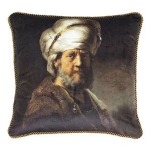 Sametový polštář s mužem v turbanu - 45*45*10cm DCKKSMT obraz