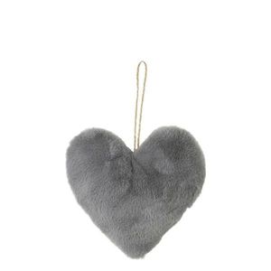 Závěsná dekorativní ozdoba šedé srdce - 10*5*10cm YMHGHG10 obraz