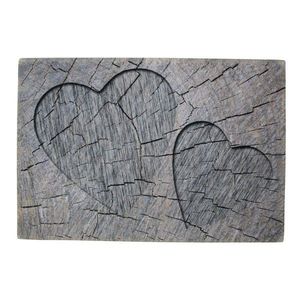 Šedá rohožka srdce v kmenu stromu Hearts grey - 75*50*1cm RARMBHS obraz