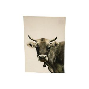 Béžová bavlněná utěrka s motivem švýcarské krávy - 70*50cm GKTDZK obraz