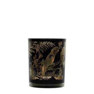 Černý svícen na čajovou svíčku s papoušky S - Ø 7*8cm XMWLPZS obraz