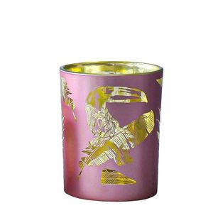 Růžový svícen na čajovou svíčku Toucan S - 7*7*8cm XMWLTRS obraz