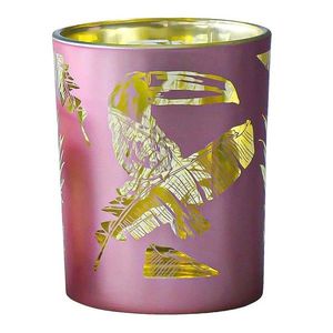 Růžový svícen na čajovou svíčku Toucan L - 10*10*12cm XMWLTRL obraz
