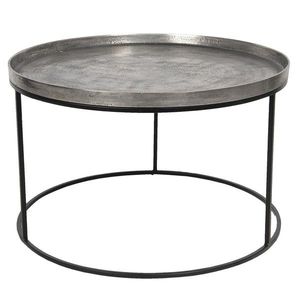 Černo-stříbrný kovový odkládací stolek Devereux – Ø 80*48 cm 50423L obraz