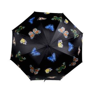 Černý deštník s motýlky - 105*105*88cm BBPV obraz