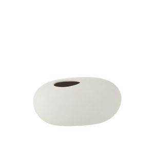 Bílá keramická oválná váza Matt White L - 25*15*13 cm 1096 obraz