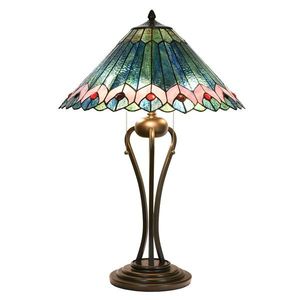 Stolní lampa Tiffany Émeraude – Ø 48*73 cm 5LL-5391 obraz