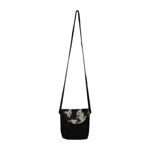 Černá kabelka přes rameno s bílo černou hovězí kůží - 19*18*5cm IVCBCZW obraz