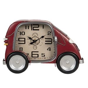Retro nástěnné hodiny v designu červeného auta - 33*9*21 cm / 1*AA 6KL0677 obraz