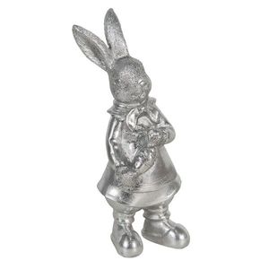 Velikonoční dekorace králíka ve stříbrném provedení Métallique - 12*11*22 cm 6PR3095ZI obraz