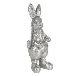 Stříbrná dekorace králíka s mrkví Métallique - 6*6*13 cm 6PR3096ZI obraz