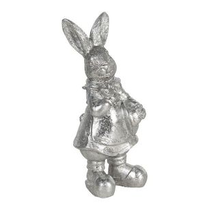 Velikonoční dekorace stříbrného králíka Métallique - 6*6*13 cm 6PR3097ZI obraz