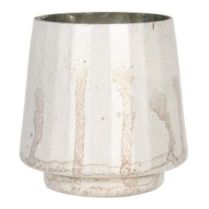 Stříbrný svícen na čajovou svíčku s patinou a odřeninami - Ø 13*13 cm 6GL2960 obraz