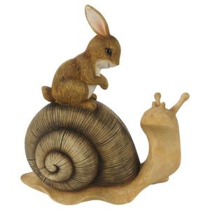 Dekorace sedící králík na šnekovi - 13*6*14 cm 6PR3247 obraz