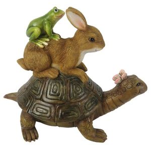 Dekorace želva, králík a žabka - 14*9*11 cm 6PR3249 obraz