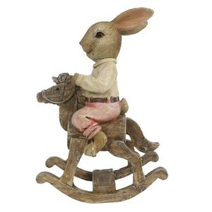 Dekorace králíka na houpacím koníkovi - 9*4*13 cm 6PR3293 obraz