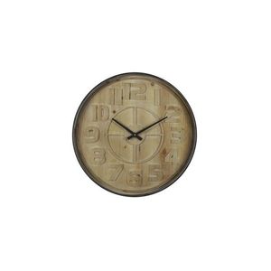 Dřevěné nástěnné hodiny s kovovým rámem Logan - Ø 60*6cm 7108964 obraz