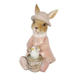 Dekorace králičí slečny v kabátku s kachničkou - 9*6*12 cm 6PR3301 obraz