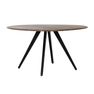 Kulatý jídelní stůl s dřevěnou deskou z akáciového dřeva Mimoso - Ø 140*78 cm 6744283 obraz
