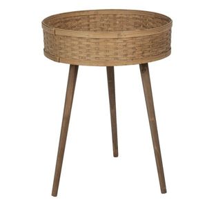 Dřevěný odkládací stolek s výpletem - 46*62 cm 64724 obraz