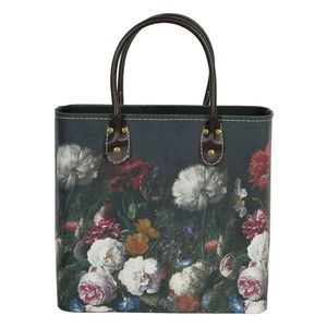 Tmavě tyrkysová květovaná taška Colette - 28*14*28/39 cm BAG321 obraz