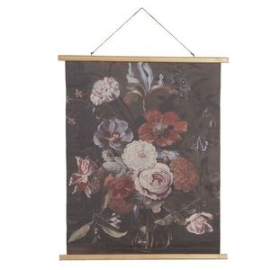 Nástěnný plakát s malbou zátiší vlčích máků, tulipánů, karafiátu a dalších květin - 80*2*100 cm 5WK0035 obraz