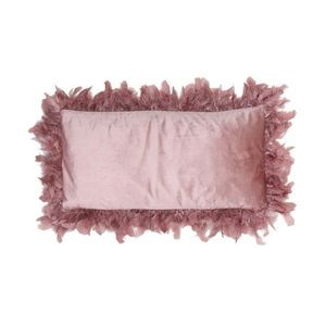 Růžový sametový polštář s peříčky Plumas - 60*30 cm 6846944 obraz