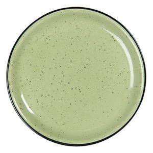 Mělký zelený keramický talíř s kaňkami Printemps – Ø 27*3 cm 6CEFP0052GR obraz