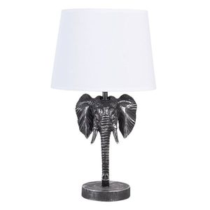 Stříbrno bílá stolní lampa s hlavou slona - 25*25*41 cm E27 6LMC0052 obraz