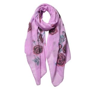 Fialový šátek s růžemi - 70*180 cm JZSC0533PA obraz