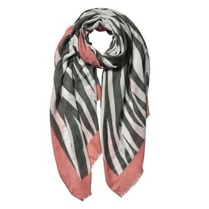 Krémovo šedý šátek s růžovým lemem - 80*180 cm JZSC0544G obraz