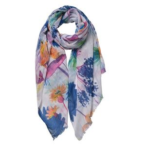Pestrobarevný šátek s motivem květin - 70*180 cm JZSC0547BL obraz