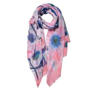 Růžovo modrý šátek s květy - 70*180 cm JZSC0551P obraz