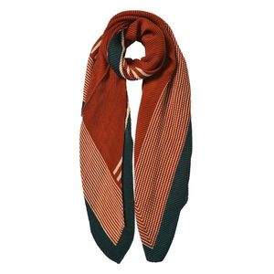 Oranžovo krémový žebrovaný šátek s černým lemováním - 85*180 cm JZSC0589O obraz