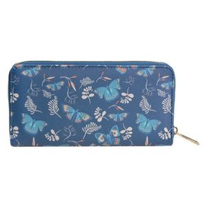 Modrá peněženka s motýlky - 10*19 cm JZWA0094 obraz
