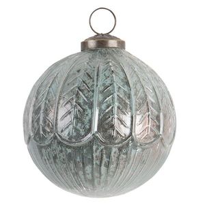 Modrá vánoční koule s patinou a odřeninami - Ø 10 cm 6GL3193 obraz