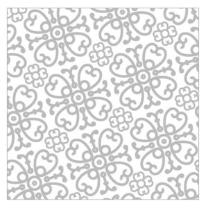 Bílo-stříbrné papírové ubrousky Ornament - 33*33 cm (20ks) 5286 obraz
