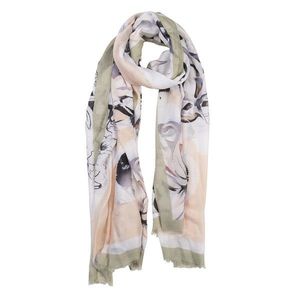 Barevný šátek s motivem květin a třásněmi - 85*180 cm JZSC0516GR obraz