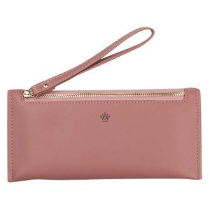 Růžová koženková peněženka Aida s poutkem - 21*10 cm JZWA0118P obraz