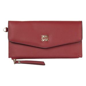 Červená koženková peněženka Clara se zlatou ozdobou - 20*10 cm JZWA0119R obraz