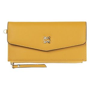 Žlutá koženková peněženka Clara se zlatou ozdobou - 20*10 cm JZWA0119Y obraz