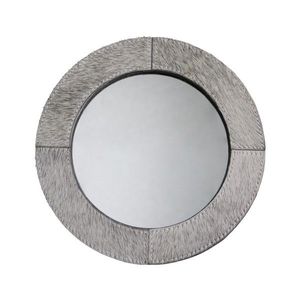 Stolní zrcadlo Minna s lemováním z hovězí kůže šedé - 25*13*25cm MHSPSG obraz