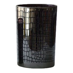 Černý lesklý skleněný svícen Mosa s mozaikou - 12*12*18cm XMWLZCL obraz
