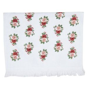 Bílý kuchyňský froté ručník s růžemi - 40*66 cm CT012 obraz