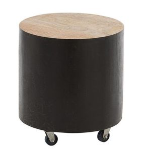 Dřevěný kulatý odkládací stolek na kolečkách Mirro - Ø 40*44cm 85214 obraz