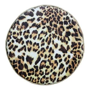 Kulatý sametový podsedák s motivem leopardí kůže - Ø 40*3cm DCZKLZ obraz