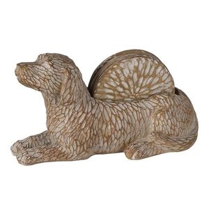 Dřevěný dekorativní stojánek ve tvaru psa na podtácky (4 ks) - 12*9*21 cm 6PR3396 obraz