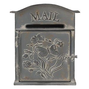 Šedá retro poštovní schránka Mail - 26*10*31 cm 6Y4238 obraz